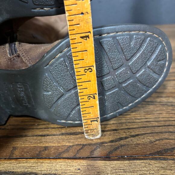 Born Women’s 6.5 Brown Distressed Suede Tall Riding Boots Western Harness Zip - Picture 6 of 8